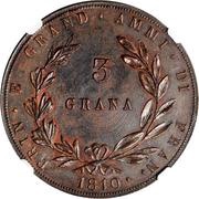3 Grana - Joachim Murat, Italy, 1810 reverse image