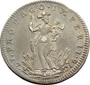 1 Tari - Carlo VI, Italy, 1716 reverse image