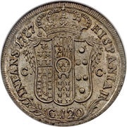 120 Grana - Ferdinando IV, Italy, 1784-1794 reverse image