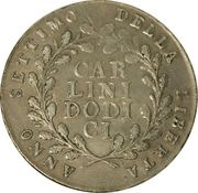 12 Carlini, 1 Piastre, Italy, 1799 reverse image