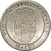 120 Grana - Ferdinando IV, Italy, 1805 reverse image