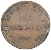 10 Centesimi - Joachim Murat, Italy, 1813 reverse image