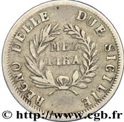 ½ Lira - Joachim Murat, Italy, 1813 reverse image