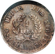 1 Lira - Joachim Murat, Italy, 1812-1813 reverse image