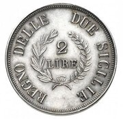2 Lire - Joachim Murat Silver pattern, Italy, 1812 reverse image