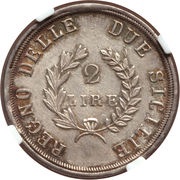 2 Lire - Joachim Murat, Italy, 1812-1813 reverse image
