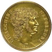 5 Lire - Joachim Murat Gold pattern obverse image