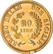 20 Lire - Joachim Murat, Italy, 1813 reverse image