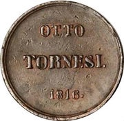 8 Tornesi - Ferdinando IV, Italy, 1816 reverse image