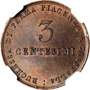 3 Centesimi - Maria Luigia, Italy, 1830 reverse image