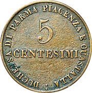 5 Centesimi - Maria Luigia reverse image