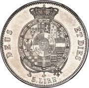 5 Lire, 1 Scudo - Roberto di Borbone reverse image