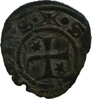 Denaro Picciolo 1st Type, Italy, 1374-1376 reverse image
