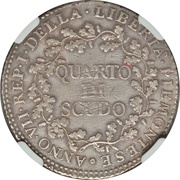 ¼ Scudo, Italy, 1798 reverse image