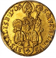 ¼ Ducat - Franz Anton von Harrach, Austria, 1709-1714 reverse image