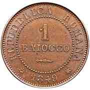 1 Baiocco, Italy, 1849 reverse image