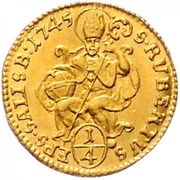 ¼ Ducat - Jakob Ernst von Liechtenstein, Austria, 1745 reverse image