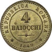 4 Baiocchi, Italy, 1848-1849 reverse image