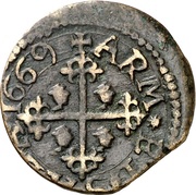 1 Cagliarese - Carlo II, Italy, 1668-1695 reverse image