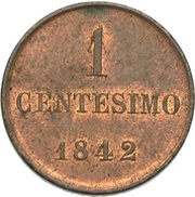 1 Centesimo - Carlo Alberto, Italy, 1842 reverse image