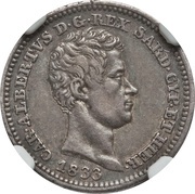 50 Centesimi - Carlo Alberto obverse image