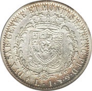 1 Lira - Carlo Felice, Italy, 1823-1830 reverse image