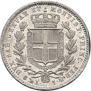 1 Lira - Carlo Alberto, Italy, 1831-1849 reverse image