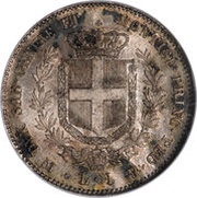 1 Lira - Victor Emmanuel II, Italy, 1850-1860 reverse image