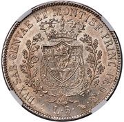 5 Lire - Carlo Felice, Italy, 1821-1831 reverse image
