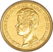 10 Lire - Carlo Alberto obverse image