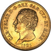 20 Lire - Carlo Felice obverse image