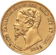 20 Lire - Victor Emmanuel II obverse image