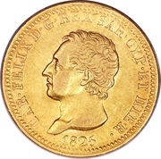 40 Lire - Carlo Felice obverse image