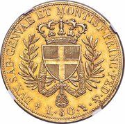 80 Lire - Victor Emmanuel I, Italy, 1821 reverse image