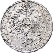 1 Guldenthaler - 60 Kreuzer - Johann Jakob Khuen von Belasi Maximilien, Austria, 1569-1576 reverse image
