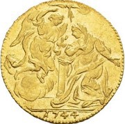 1 Zecchino - Charles Emmanuel III, Italy, 1743-1744 reverse image