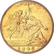 1 Zecchino - Charles Emmanuel III, Italy, 1745-1746 reverse image