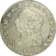 ¼ Scudo - Charles Emmanuel III obverse image