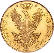 1 Doppia - Victor Emmanuel I, Italy, 1814 reverse image