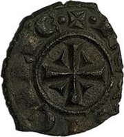 1 Denaro - Manfredi [.A P.], Italy, 1258-1266 reverse image
