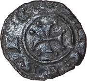 1 Denaro - Manfredi "M", Italy, 1258-1266 reverse image