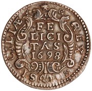 1 Grano - Carlo II Palermo mint, large eagle, Italy, 1698-1701 reverse image