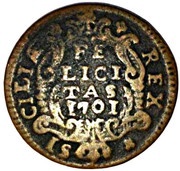 1 Grano - Filippo V, Italy, 1701 reverse image