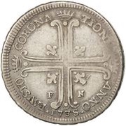6 Tari, Italy, 1735 reverse image