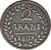 2 Grani - Ferdinando III, Italy, 1801-1804 reverse image