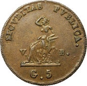 5 Grani - Ferdinando III, Italy, 1814-1816 reverse image