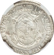 1 Ducato - Peter Vigilius, Italy, 1776 reverse image
