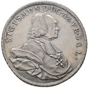 1 Thaler - Sigismund von Schrattenbach type 9 obverse image