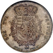 1 Francescone - Ferdinando III, Italy, 1814-1824 reverse image
