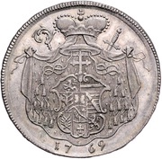 1 Thaler - Sigismund von Schrattenbach Type 11, Austria, 1769-1770 reverse image